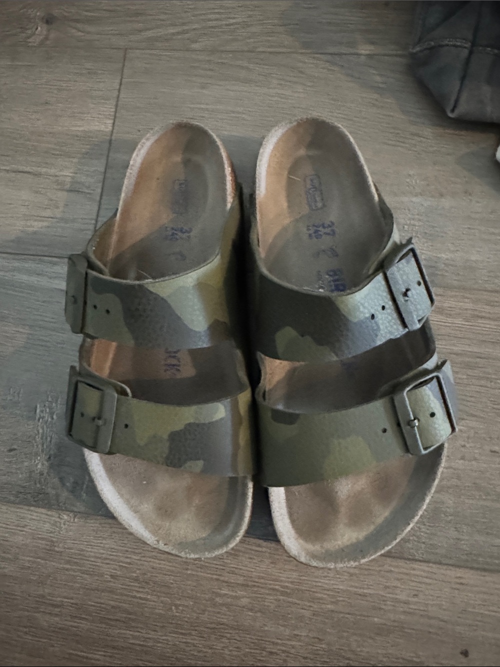 Birkenstock Arizona Camouflage Two-Strap Sandals - Olive Green